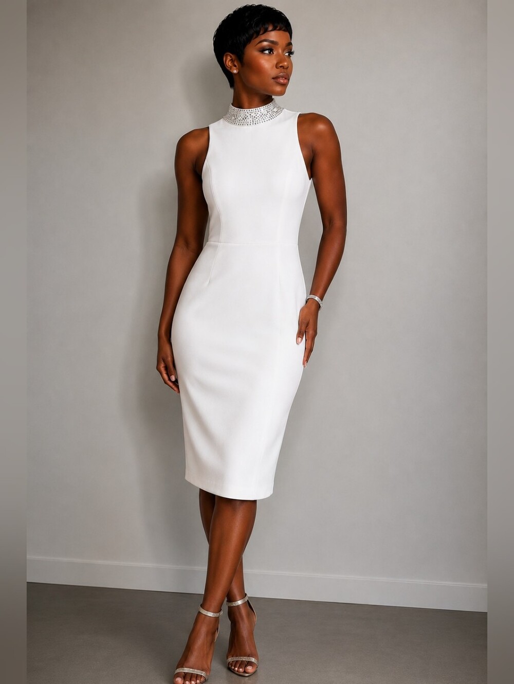 Calvin Klein Sleeveless White Bodycon Dress Size 10 (NWOT) 🤍